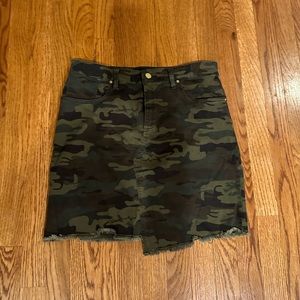 Sanctuary Camo Denim Skirt.